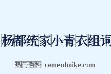 杨都统家小青衣组词是什么意思的图片